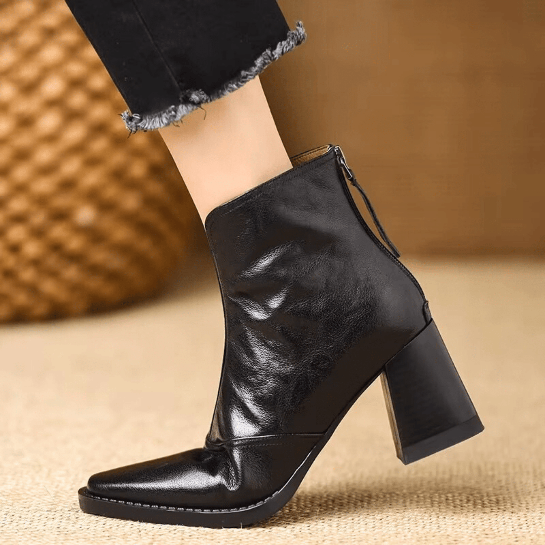 Dlaudia™ | Luxury Mid-Heel Ankle Boots