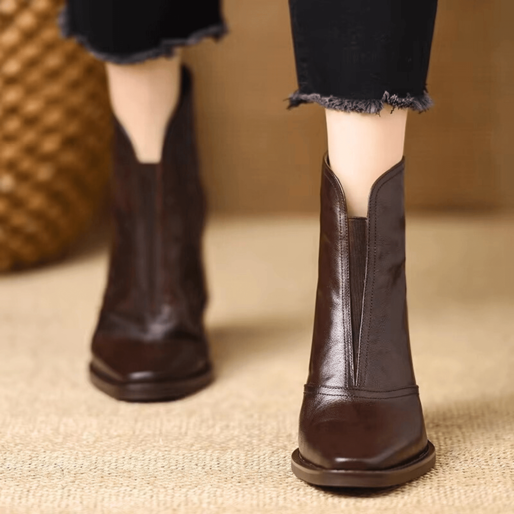 Dlaudia™ | Luxury Mid-Heel Ankle Boots