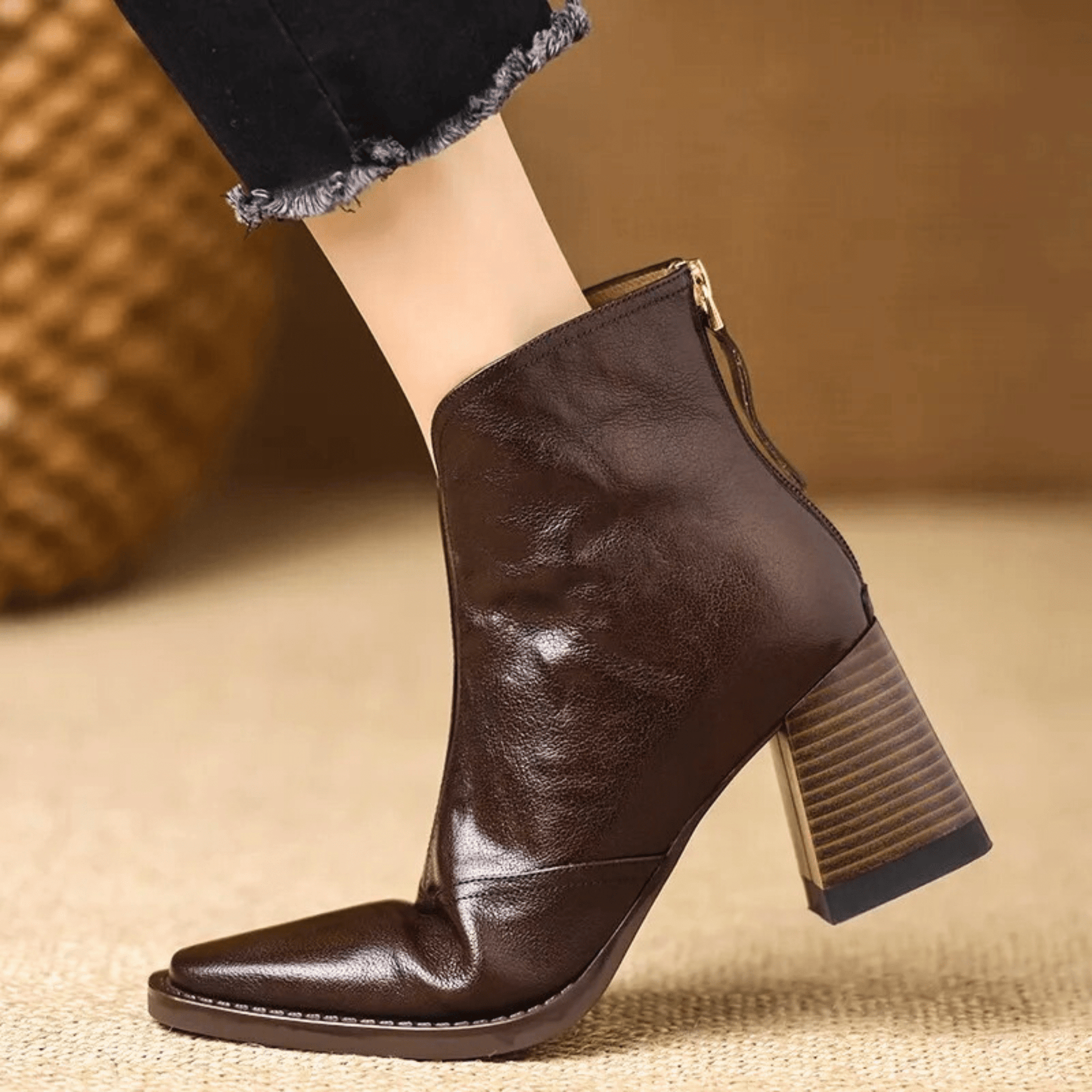 Dlaudia™ | Luxury Mid-Heel Ankle Boots