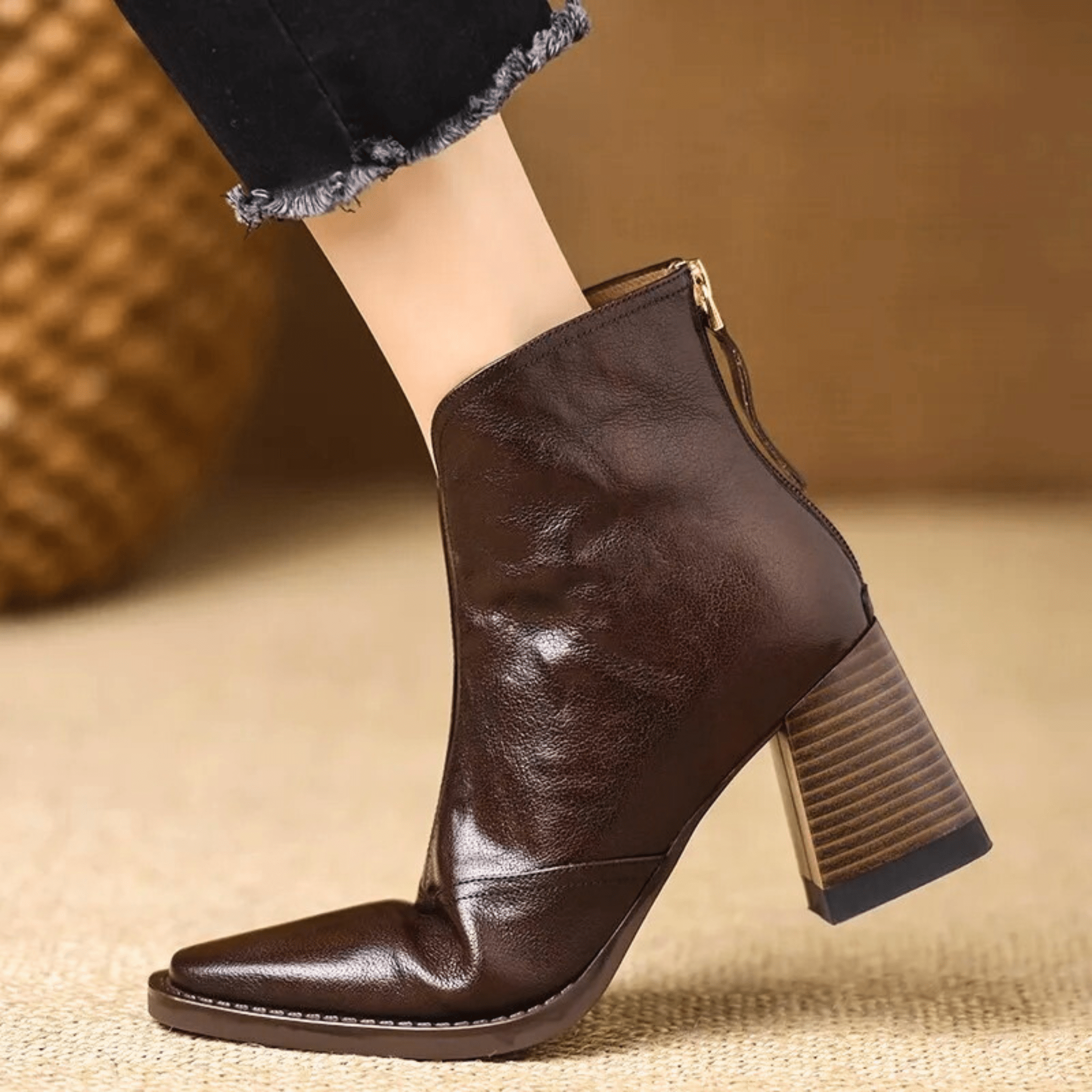 Dlaudia™ | Luxury Mid-Heel Ankle Boots