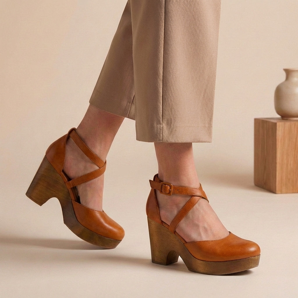 Alice | Womens Block Heel Strap Platform Heels