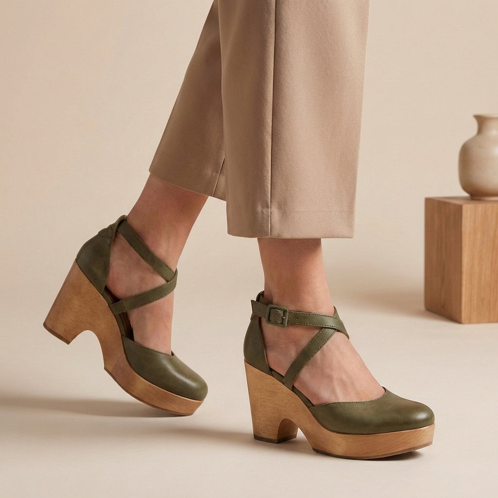 Alice | Womens Block Heel Strap Platform Heels