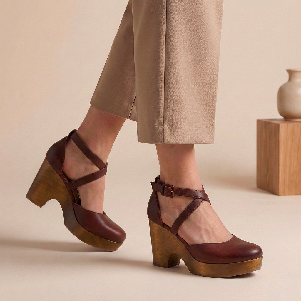 Alice | Womens Block Heel Strap Platform Heels