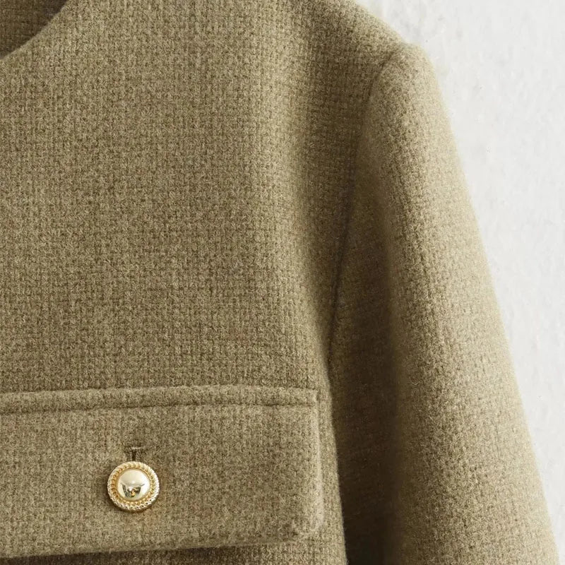 Brooklyn | Women's Cropped Button Front Bomber Jacket