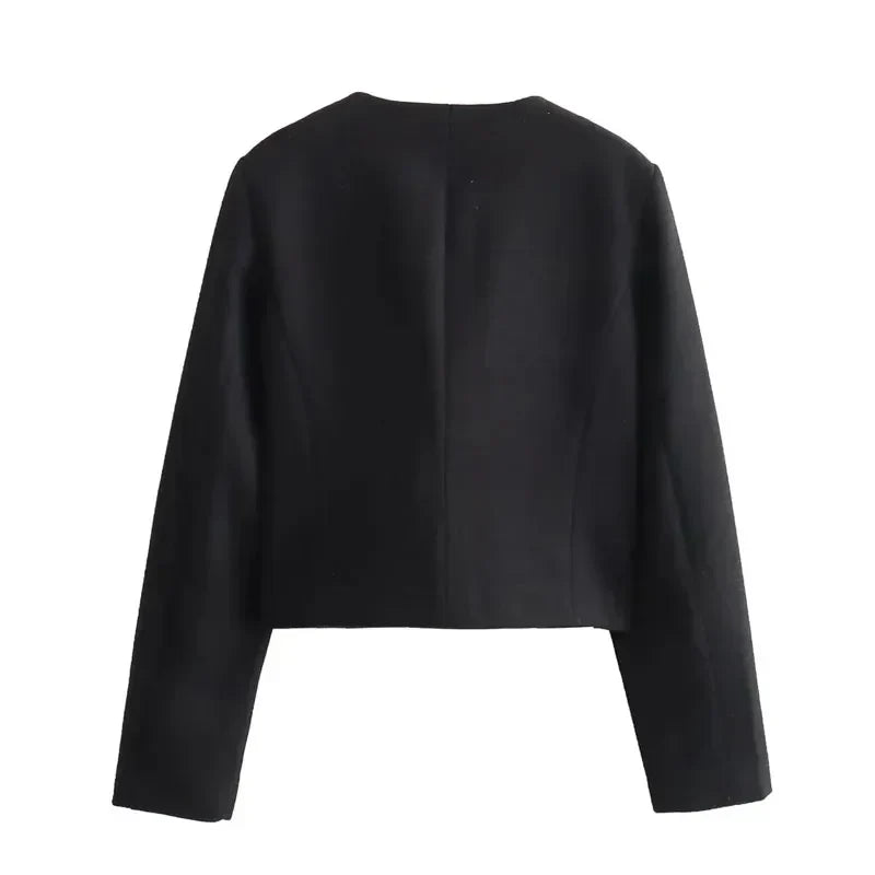 Brooklyn | Women's Cropped Button Front Bomber Jacket
