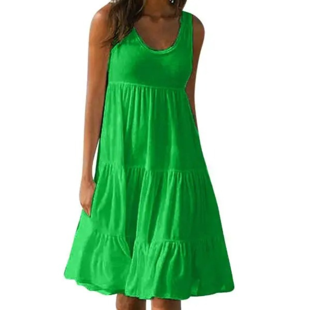 Emma | Women’s Boho Sleeveless Tiered Midi Dress