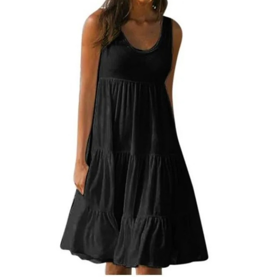 Emma | Women’s Boho Sleeveless Tiered Midi Dress