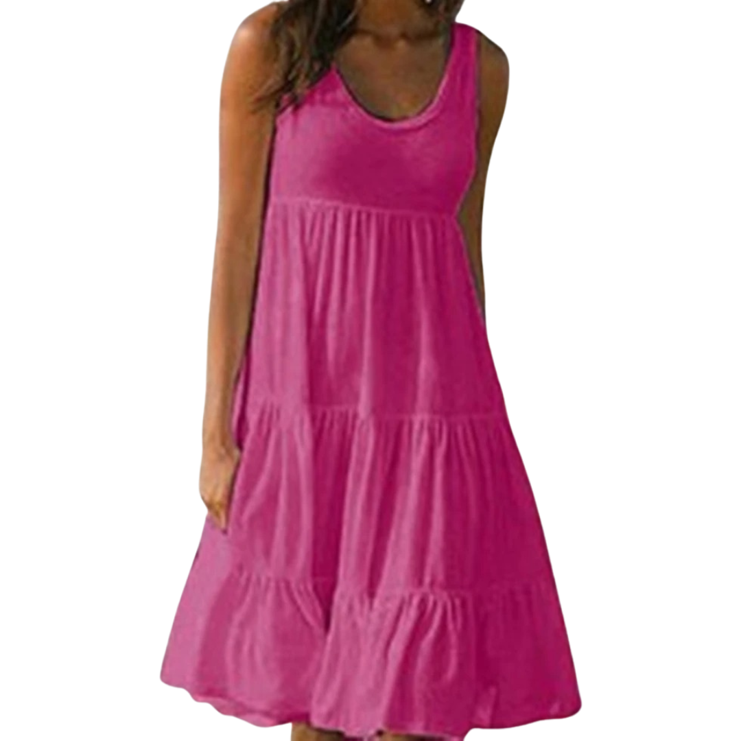Emma | Women’s Boho Sleeveless Tiered Midi Dress