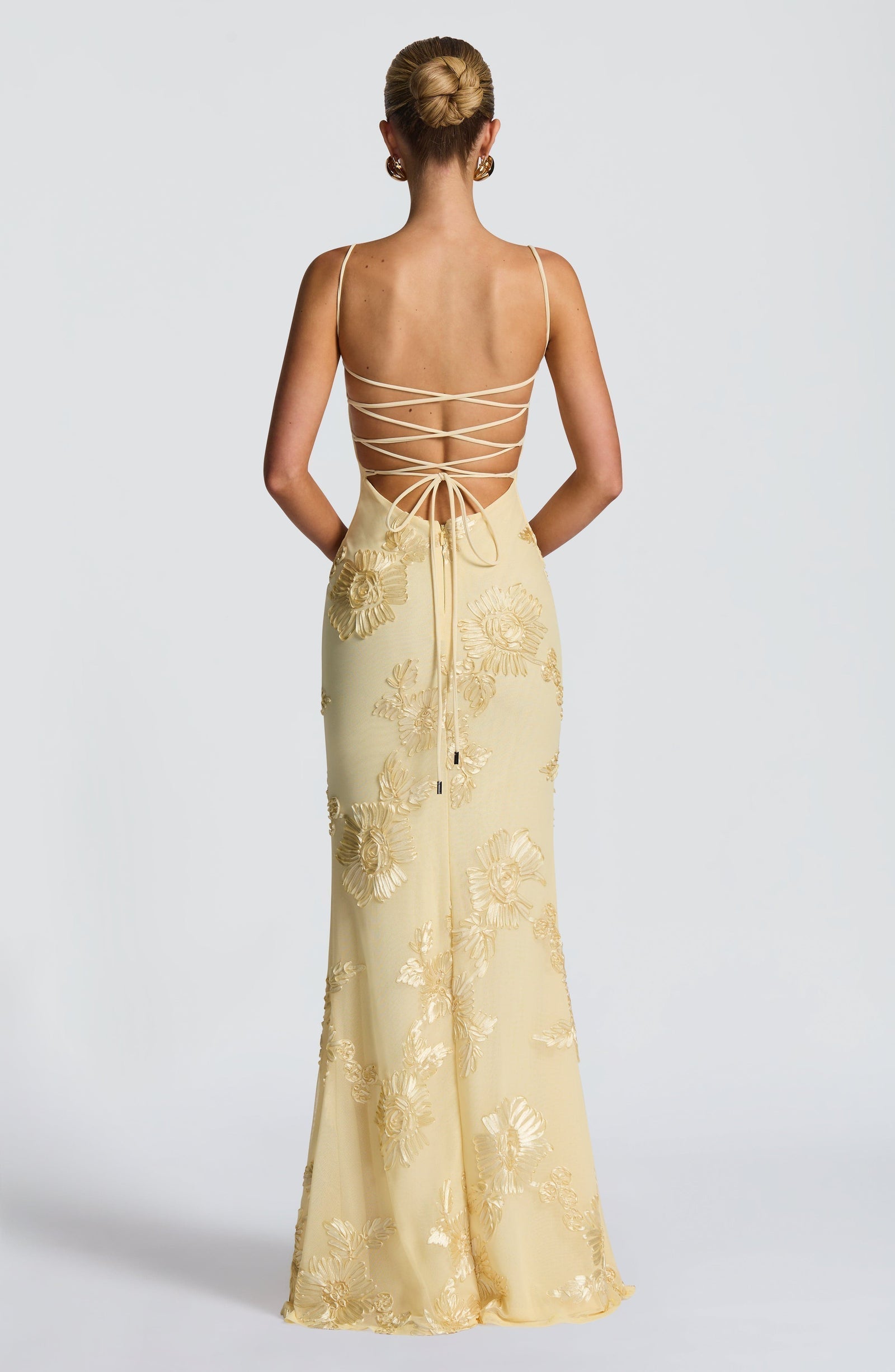 Audrey | Women's Floral Embroidered Maxi Wedding Guest Dress