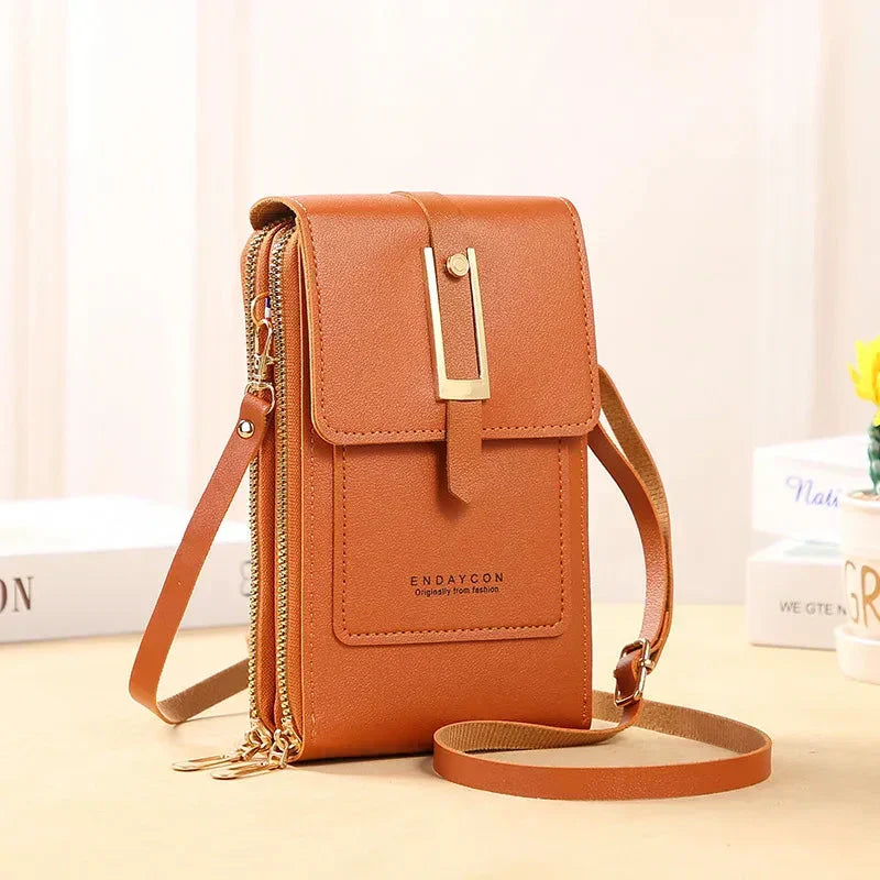 Leather Cell Phone Crossbody Bag