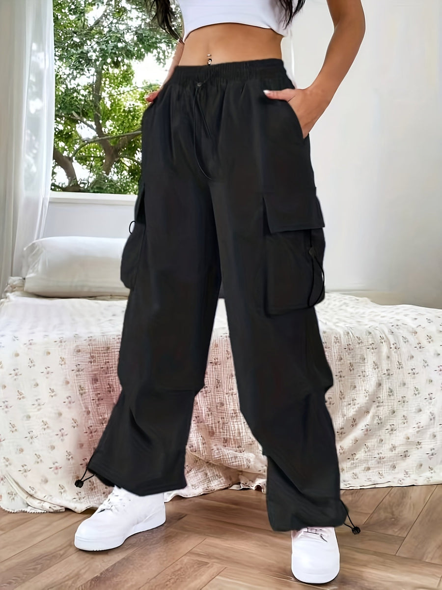 Charlotte | Women's Wide Leg Cargo Pocket Casual Pants