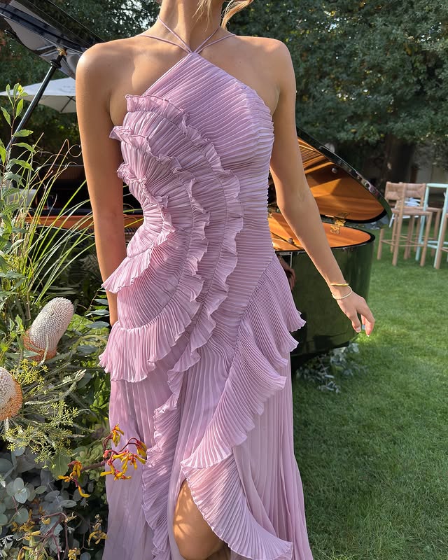 Amelia | Women's One Shoulder Maxi Wedding Guest Dress