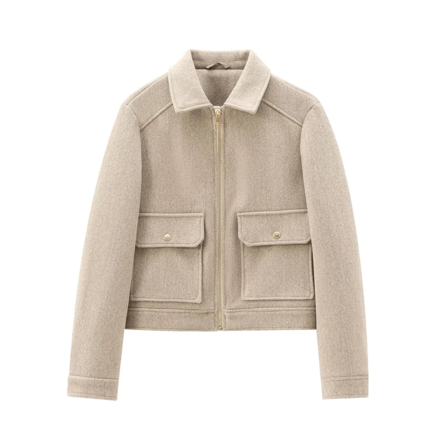 Beatrice | Women's Cropped Zip Up Bomber Jacket