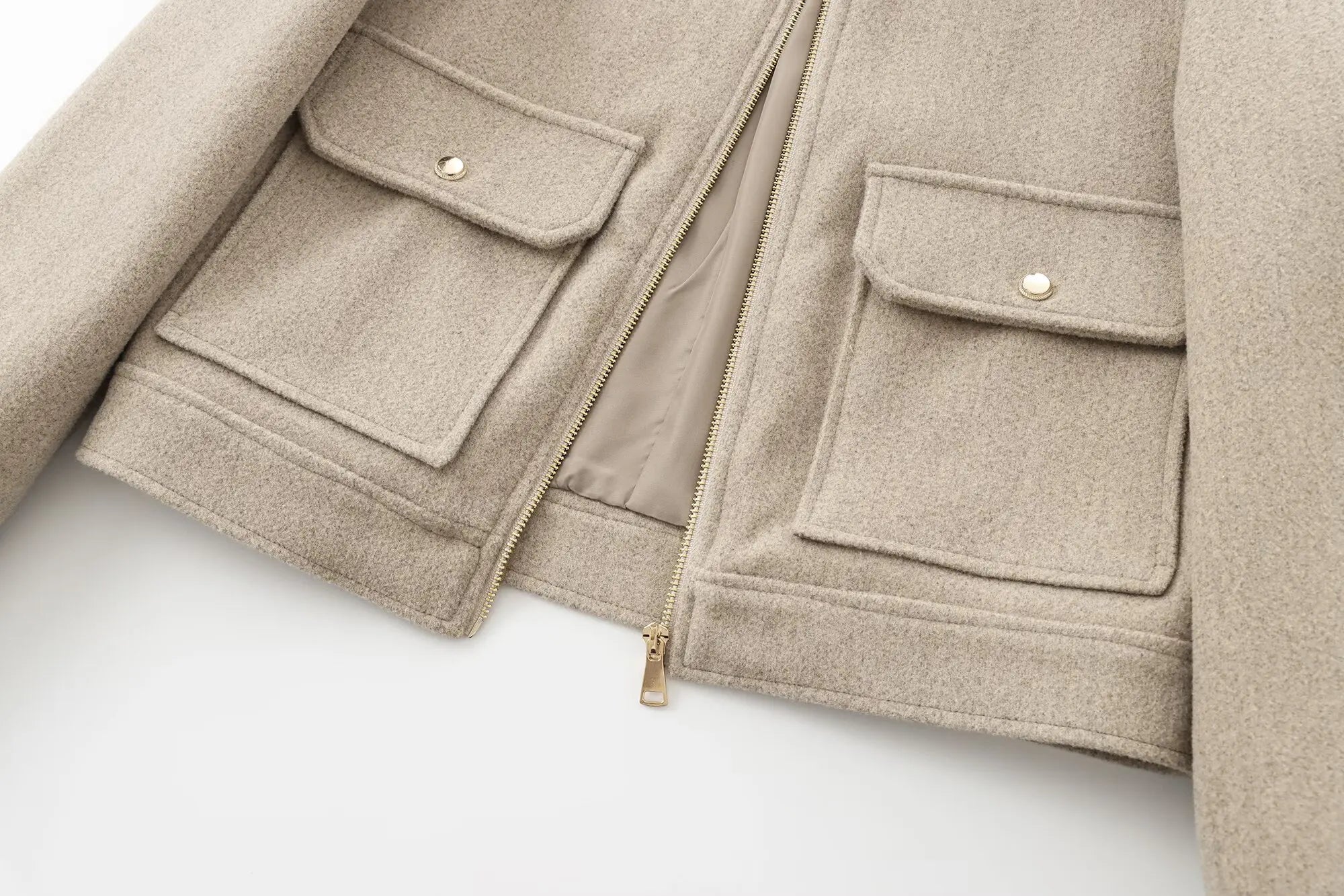 Beatrice | Women's Cropped Zip Up Bomber Jacket