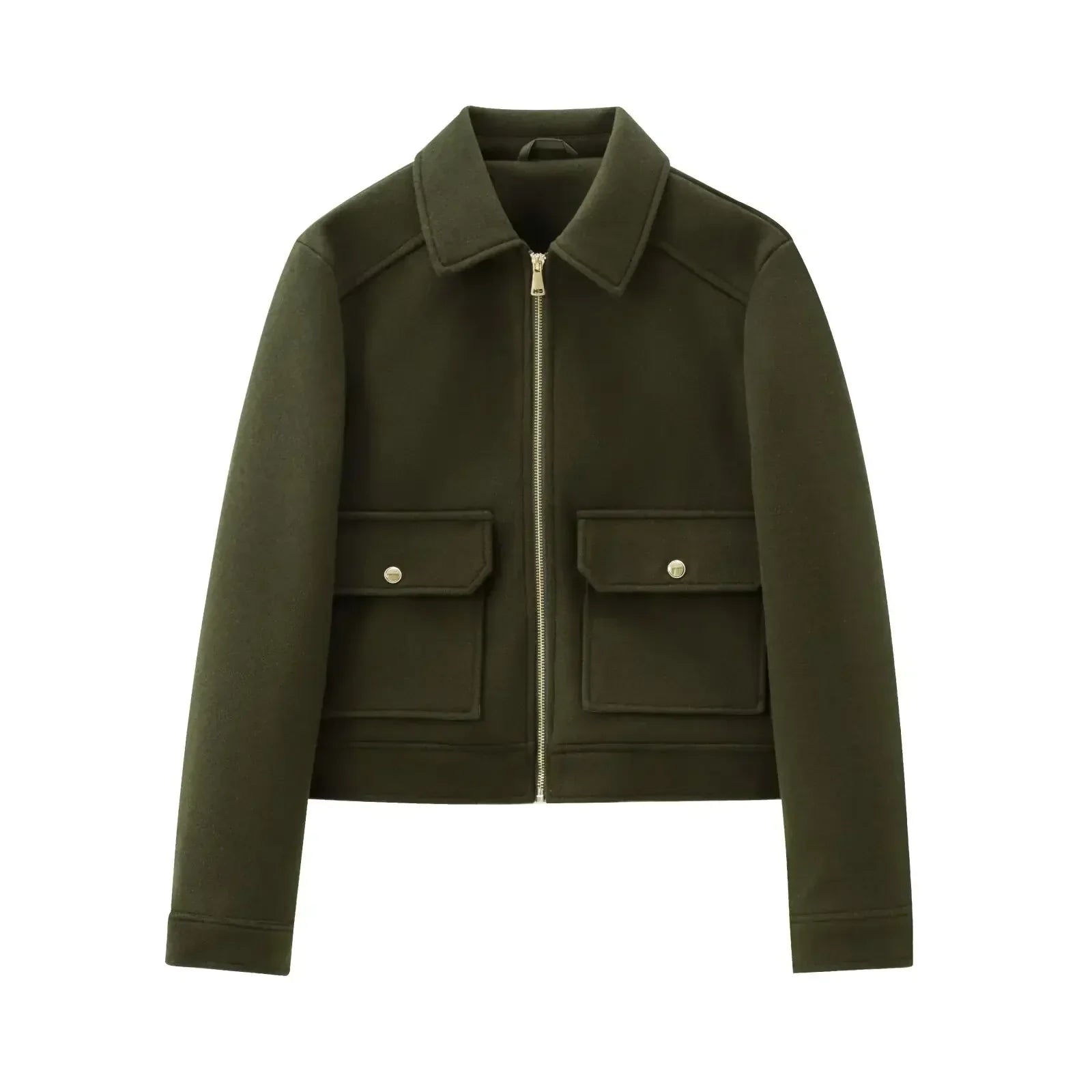 Beatrice | Women's Cropped Zip Up Bomber Jacket